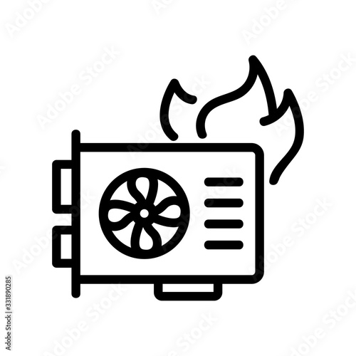 fastest graphics card icon vector. fastest graphics card sign. isolated contour symbol illustration