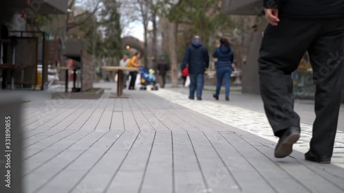 Eskisehir, Turkey - 21 March 2020 : old people walking in street