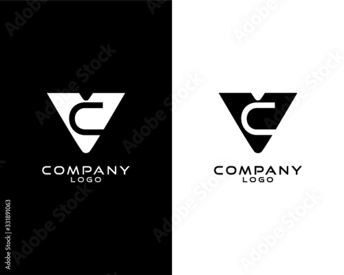 VC, CV letter abstract company Logo Template Vector