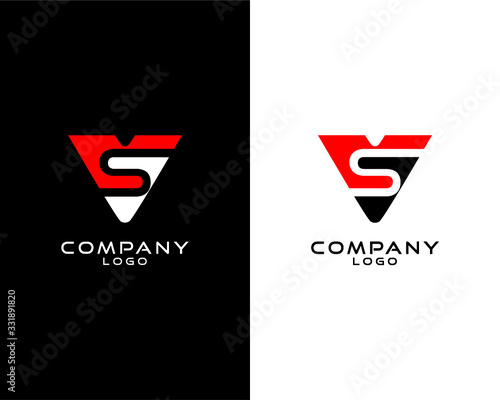 letter VS, SV abstract company Logo Template Vector