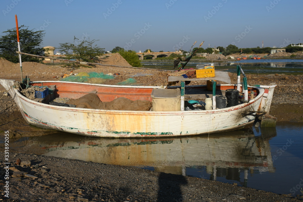 Wooden Boat repairing yard at Mandvi, Kutch, Gujarat, India Wooden Boat repairing yard at Mandvi, Kutch, Gujarat, India