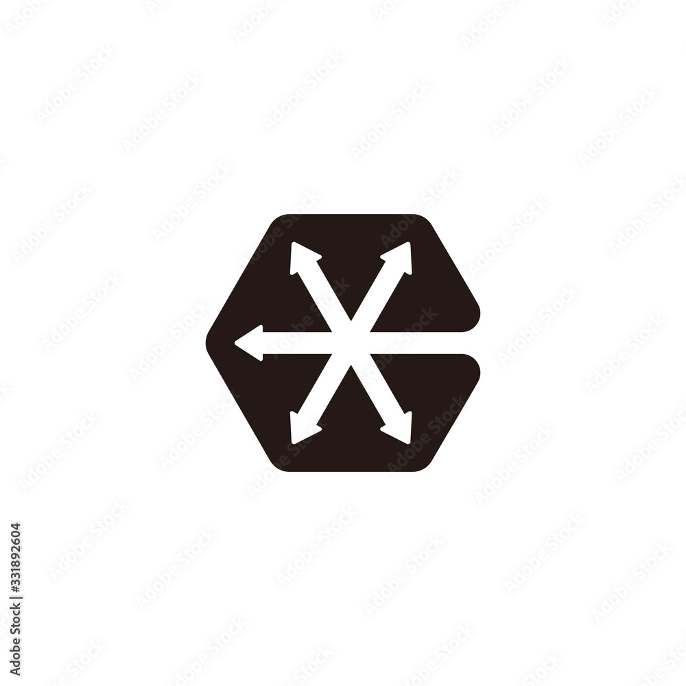 abstract hexagonal letter c arrows geometric symbol logo vector abstract hexagonal letter c arrows geometric symbol logo vector