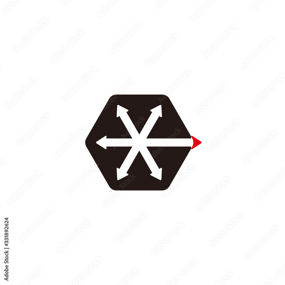 abstract hexagonal motion arrows geometric symbol logo vector abstract hexagonal motion arrows geometric symbol logo vector