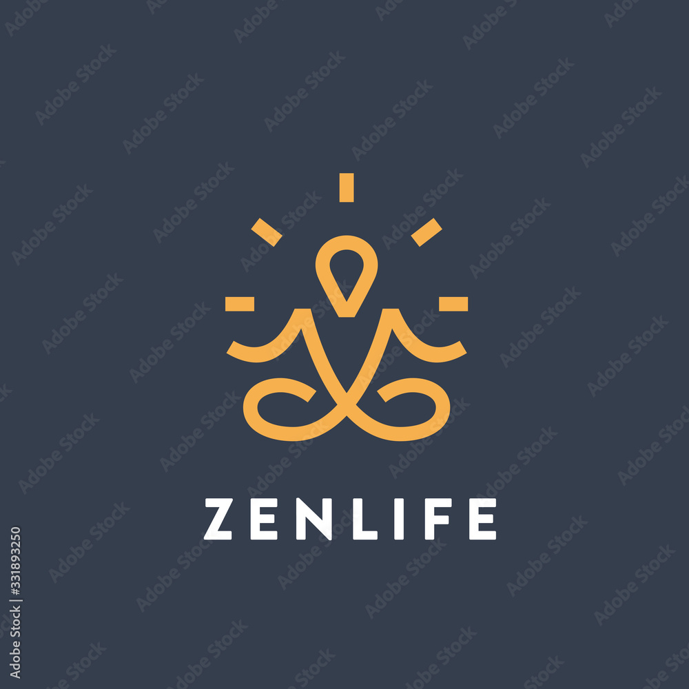 Yoga Meditation Original Minimalistic Symbol Yoga Meditation Original Minimalistic Symbol