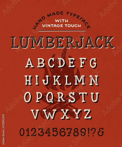 Hand Made Font 'Lumberjack' Textured Version