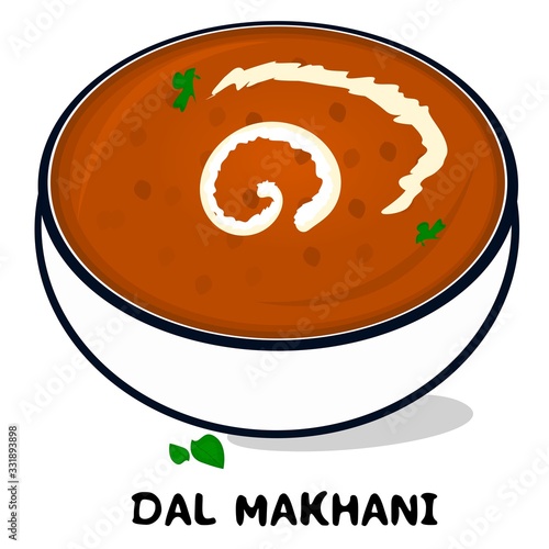 Dal makhani indian Punjabi food Vector