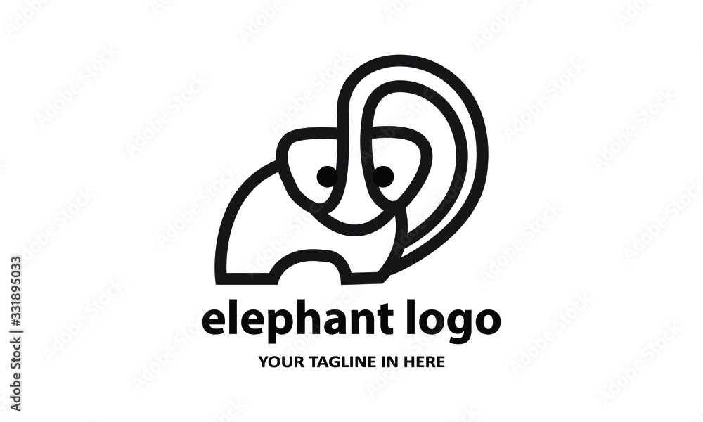 The concept of modern Simple elephant logo design is easy to remember The concept of modern Simple elephant logo design is easy to remember