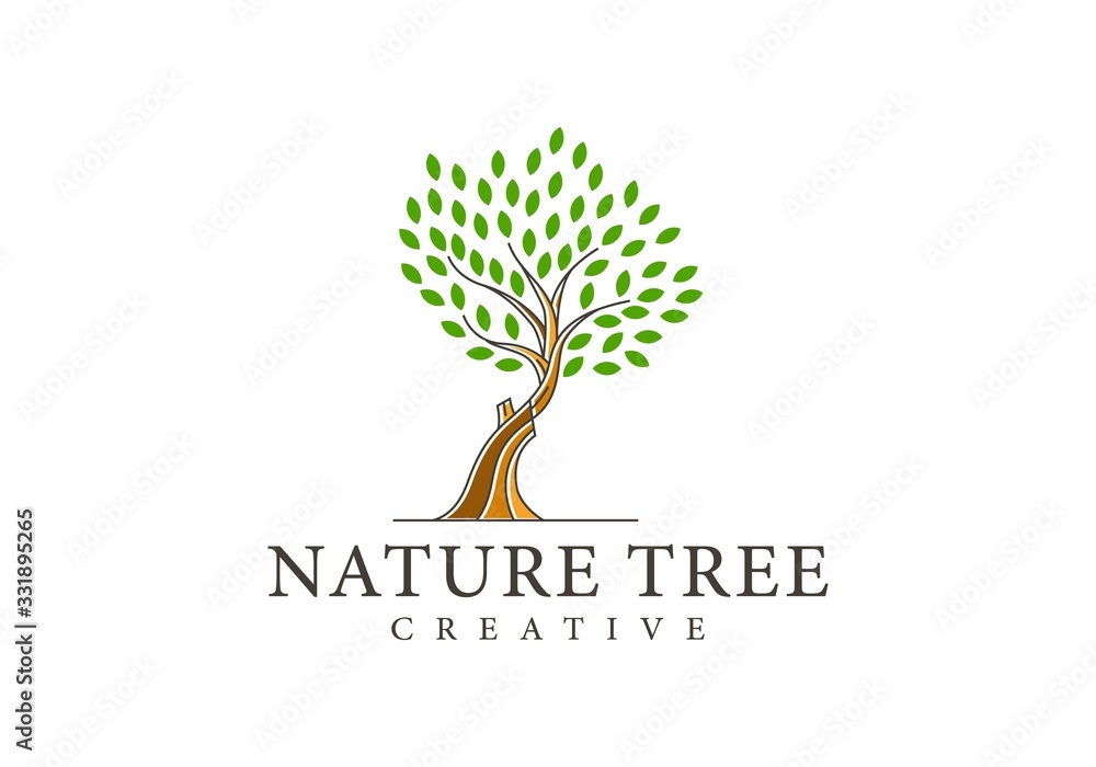 Obraz premium Natural tree template vector illustration