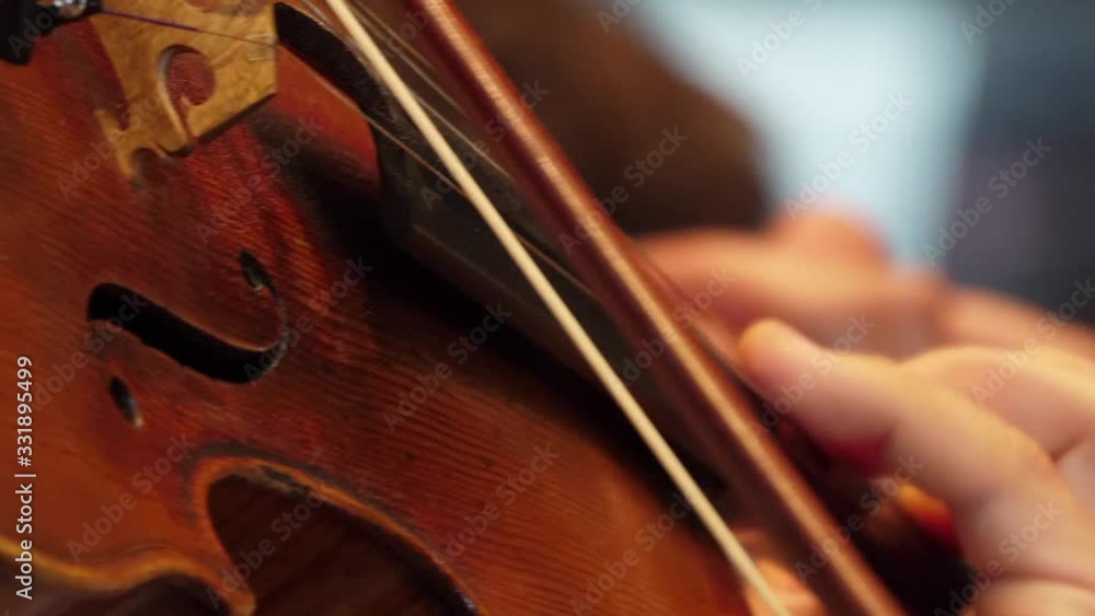 Violinist playing the violin in the orchestra Violinist playing the violin in the orchestra