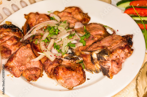 Kebab, skewered meat, barbecue