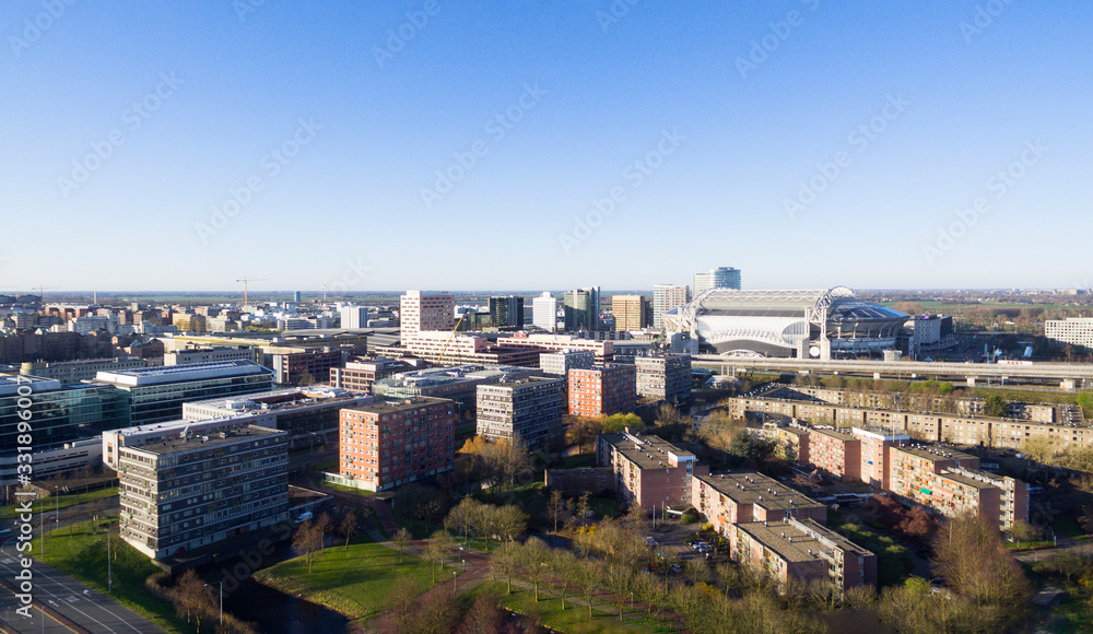 Obraz premium Aerial view on Amsterdam Zuid Oost