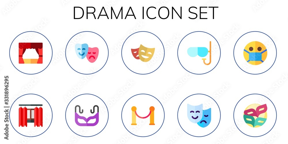 Modern Simple Set of drama Vector flat Icons