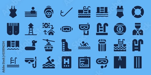 Modern Simple Set of pool Vector filled Icons