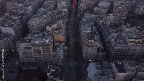 Flight over the city 