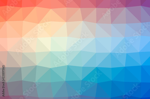Illustration of abstract Blue  Yellow And Red horizontal low poly background. Beautiful polygon design pattern.