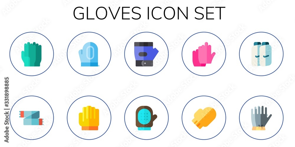gloves icon set