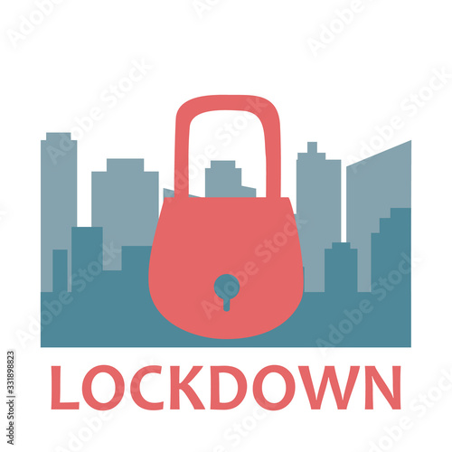 Coronavirus lockdown vector illustration. Isolate yourself from the virus. Covid-19 illustration
