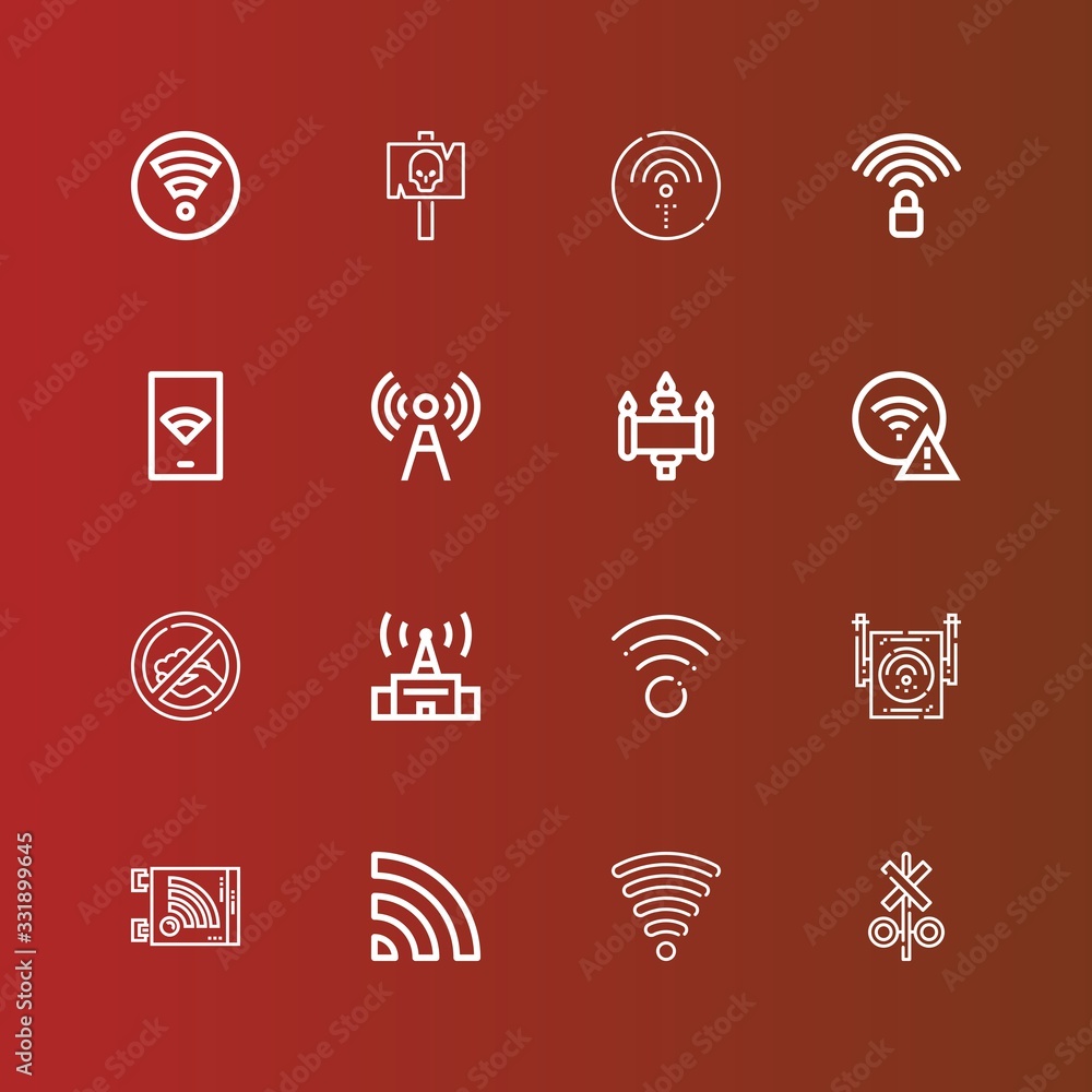 Editable 16 fi icons for web and mobile