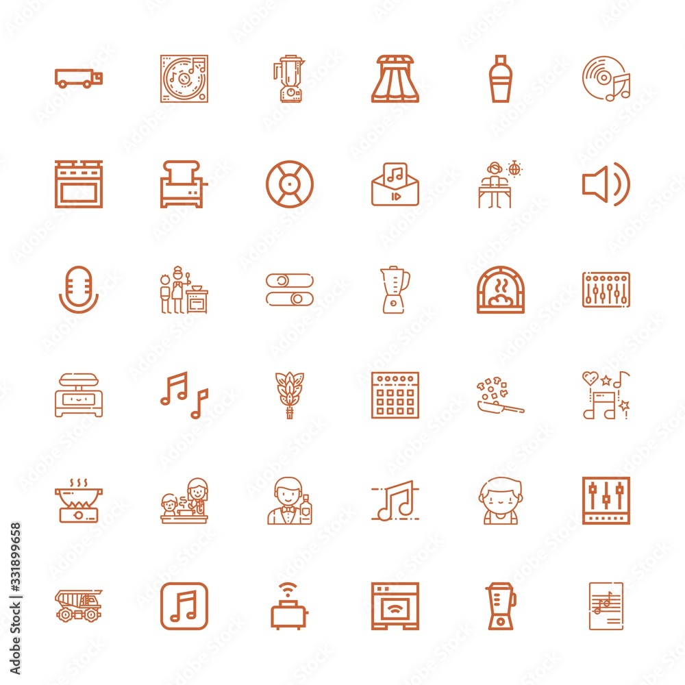 Editable 36 mixer icons for web and mobile Editable 36 mixer icons for web and mobile