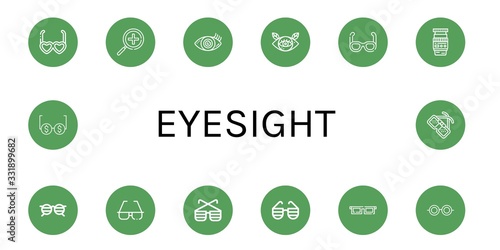 eyesight simple icons set