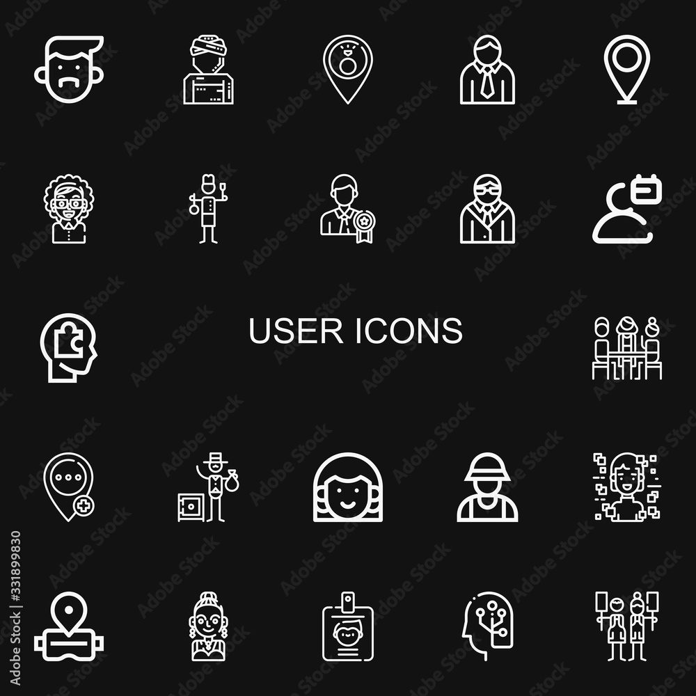 Editable 22 user icons for web and mobile