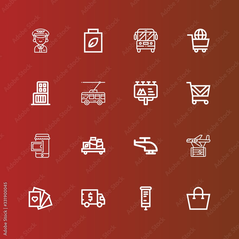 Editable 16 commercial icons for web and mobile Editable 16 commercial icons for web and mobile