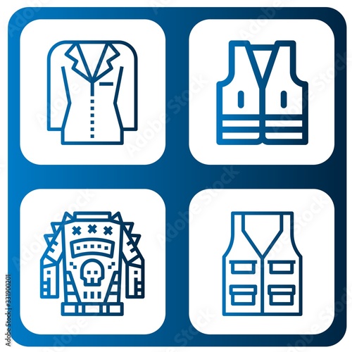 Set of waistcoat icons