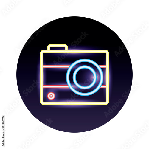 camera photographic neon lights style icons