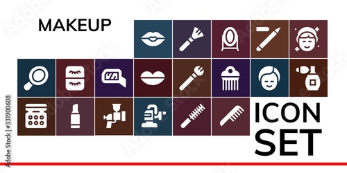 Modern Simple Set of makeup Vector filled Icons