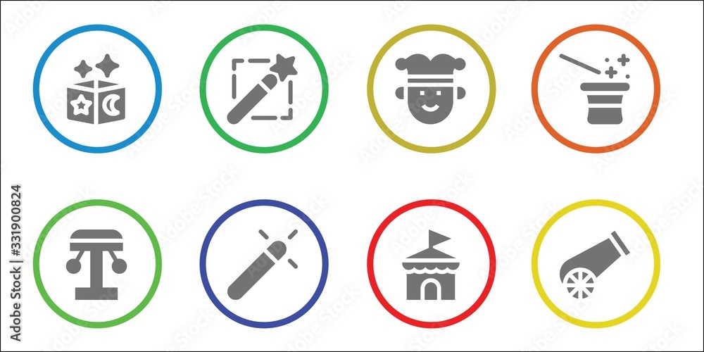 Modern Simple Set of circus Vector filled Icons Modern Simple Set of circus Vector filled Icons