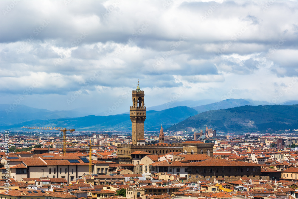 Magical top view of Florence