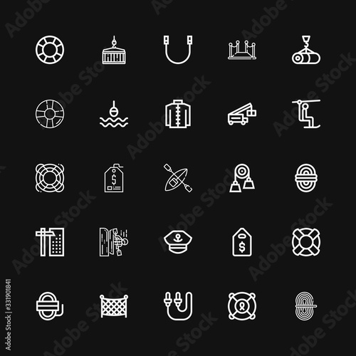 Editable 25 rope icons for web and mobile