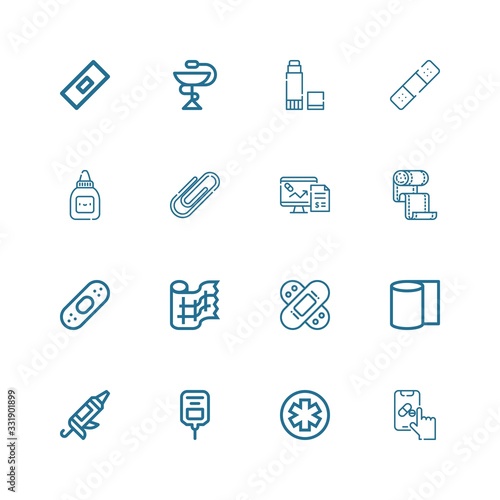 Editable 16 adhesive icons for web and mobile