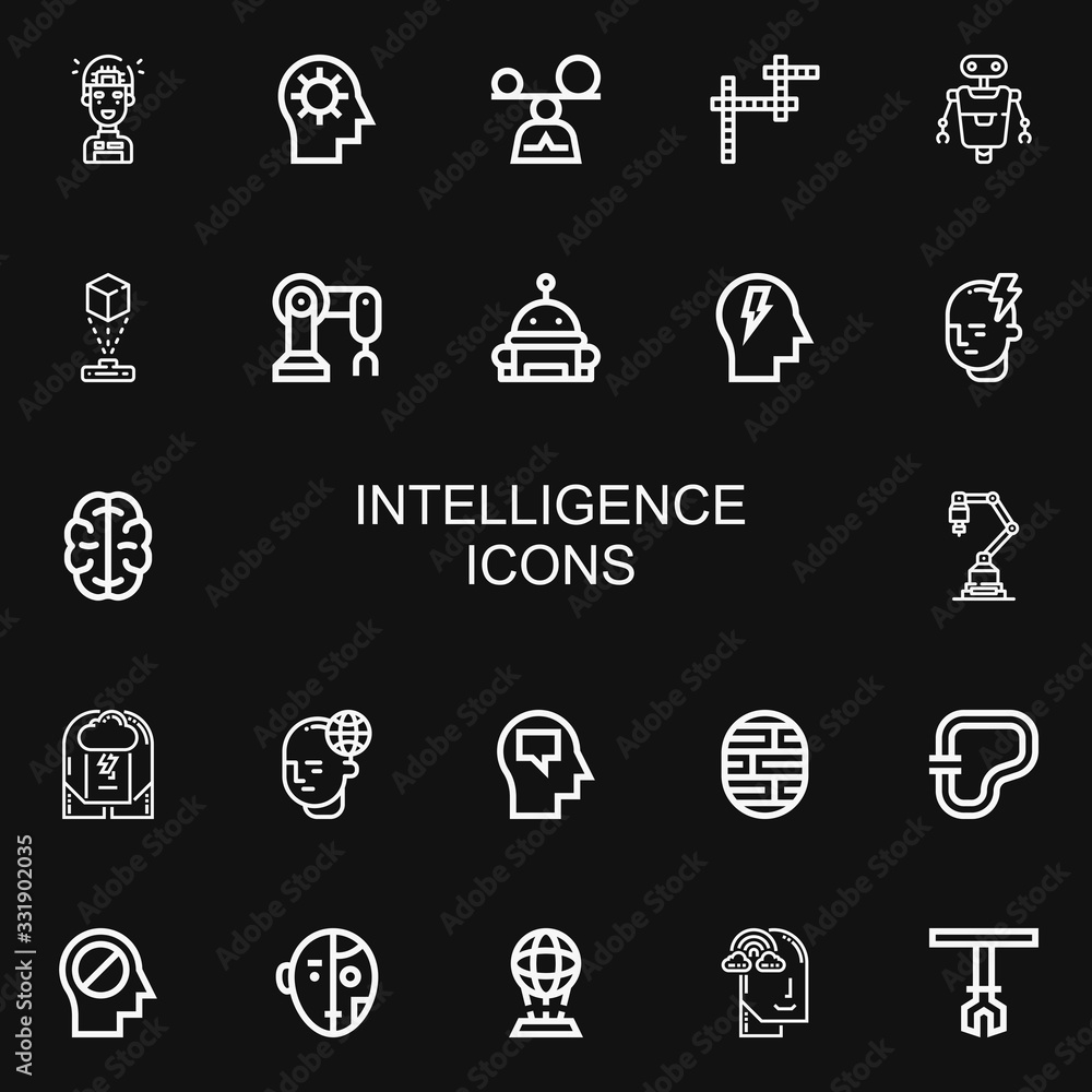 Editable 22 intelligence icons for web and mobile