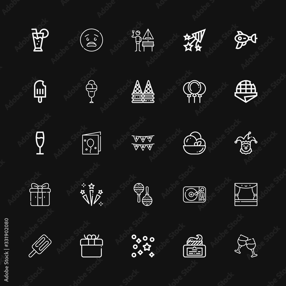 Editable 25 party icons for web and mobile Editable 25 party icons for web and mobile