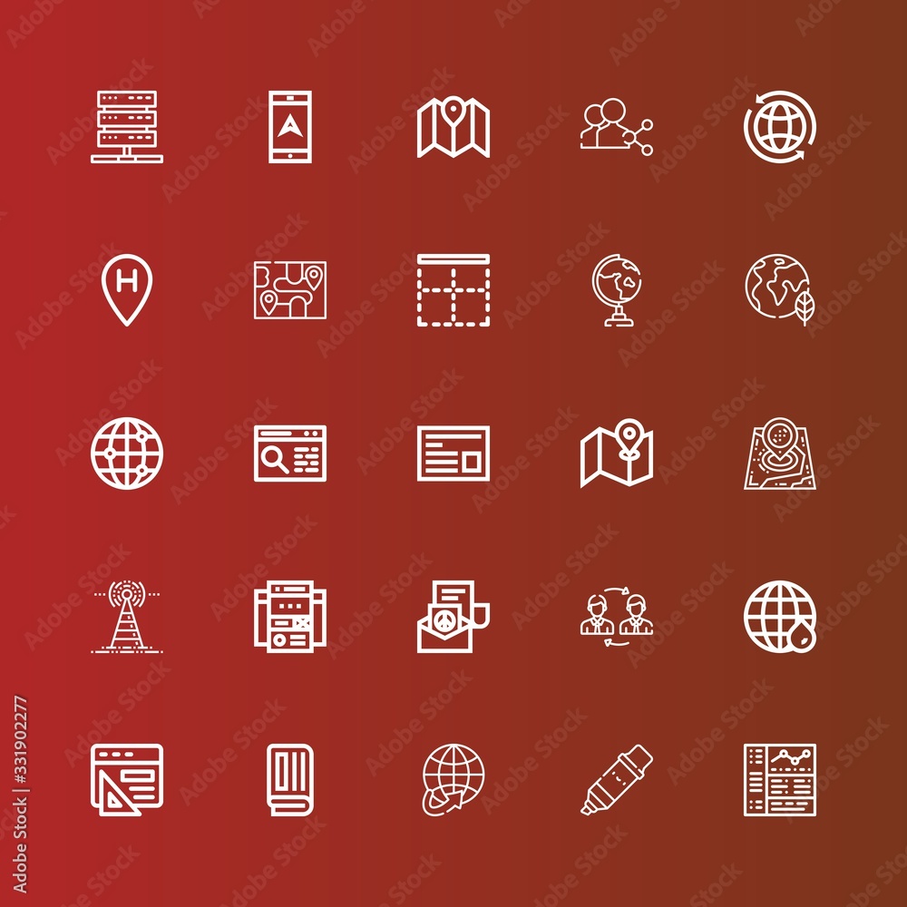 Editable 25 global icons for web and mobile Editable 25 global icons for web and mobile
