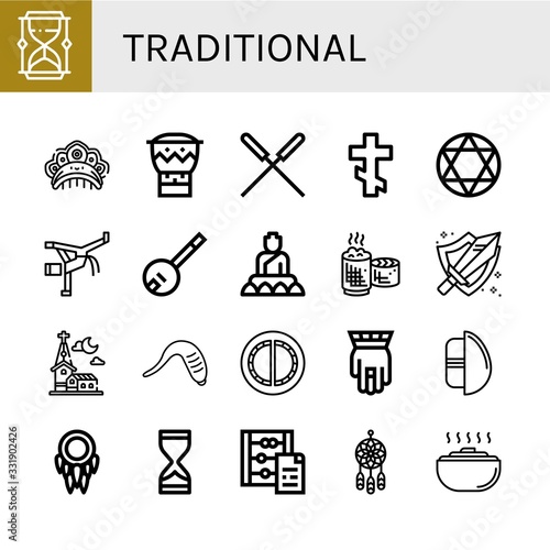 Set of traditional icons