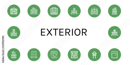 exterior simple icons set