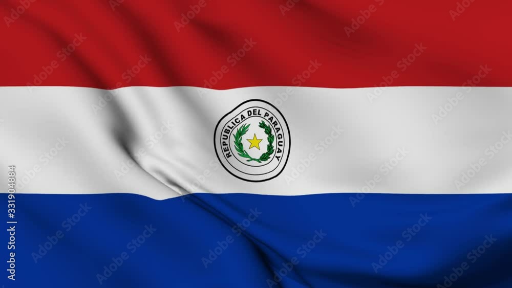 Paraguay flag is waving 3D animation. Paraguay flag waving in the wind. National flag of Paraguay. flag seamless loop animation. high quality 4K resolution Paraguay flag is waving 3D animation. Paraguay flag waving in the wind. National flag of Paraguay. flag seamless loop animation. high quality 4K resolution