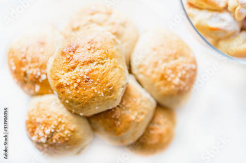 Wallpaper Mural Fresh salty bread buns pastry topped with salt Torontodigital.ca