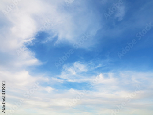 blue sky with clouds in summer © Maksym