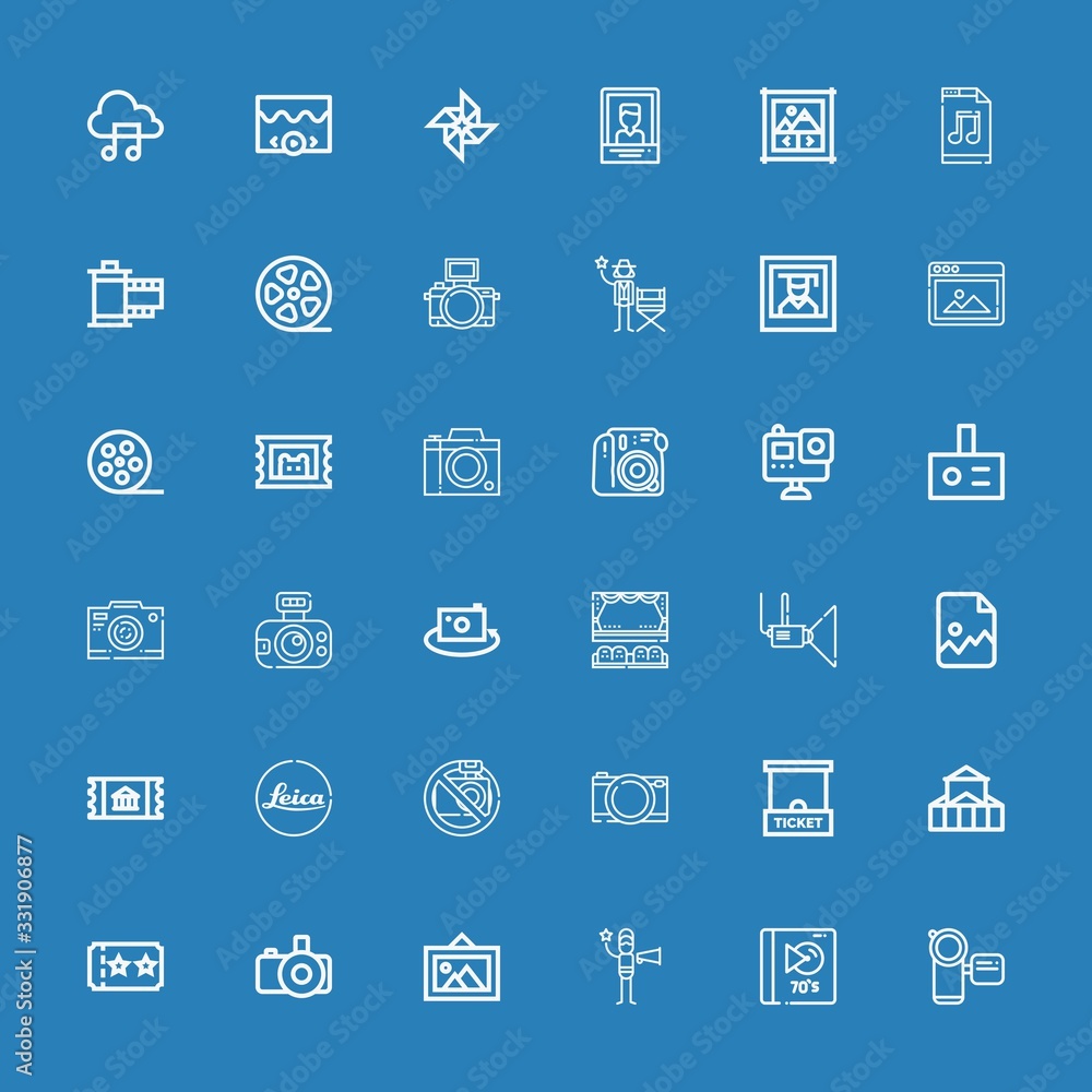 Editable 36 film icons for web and mobile