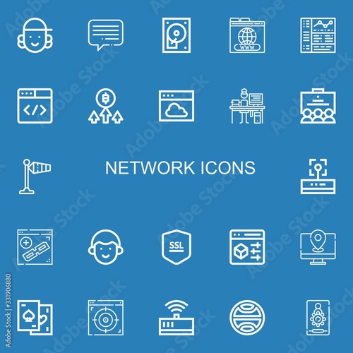 Editable 22 network icons for web and mobile