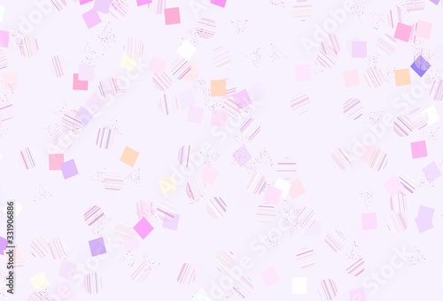 Light Pink, Yellow vector texture with poly style with circles, cubes.