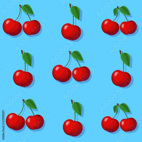 seamless background with cherry 