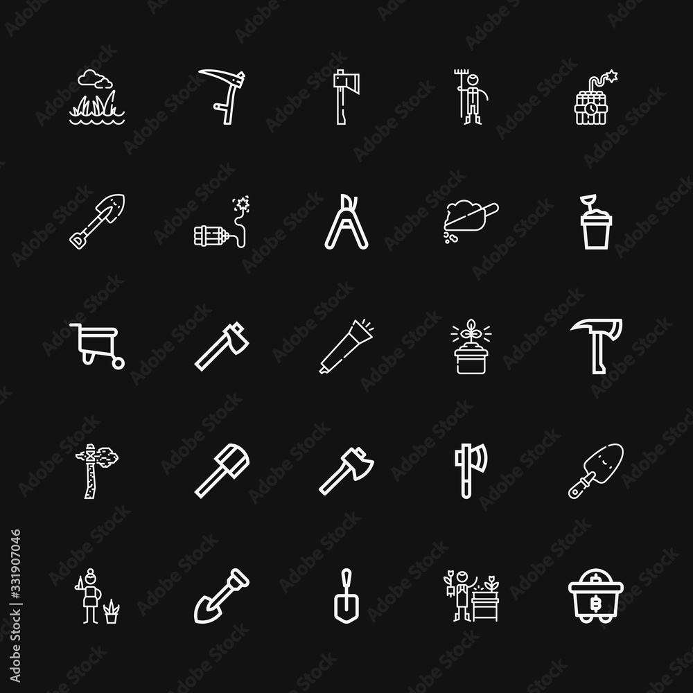 Editable 25 shovel icons for web and mobile Editable 25 shovel icons for web and mobile