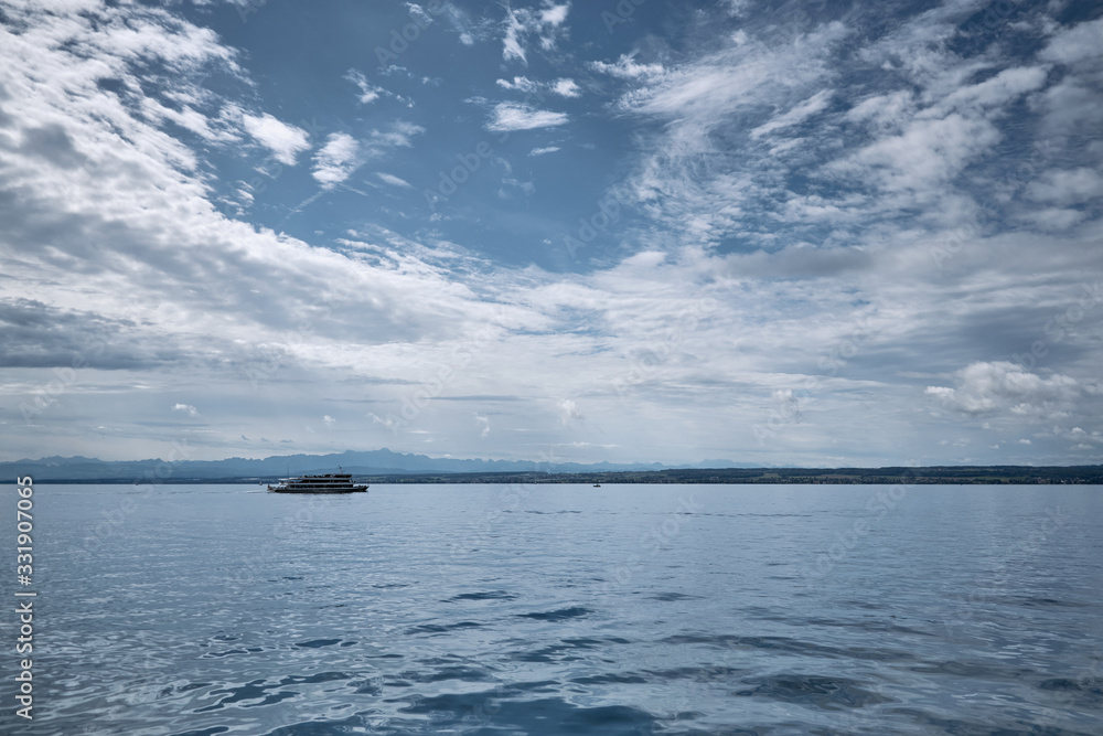Lake Constance on a sunny day with blue sky in Lindau, Germany Lake Constance on a sunny day with blue sky in Lindau, Germany