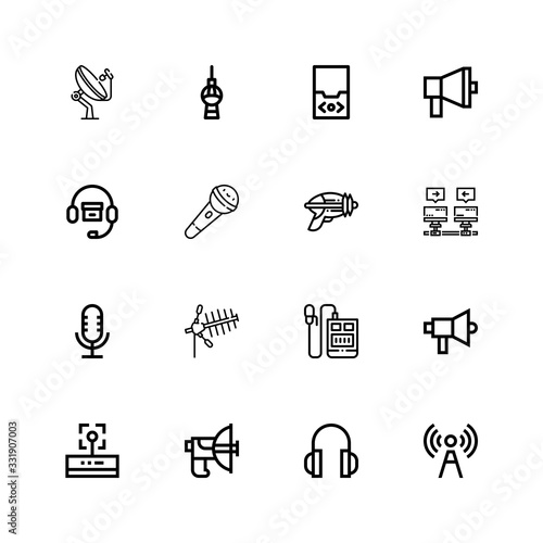Editable 16 radio icons for web and mobile