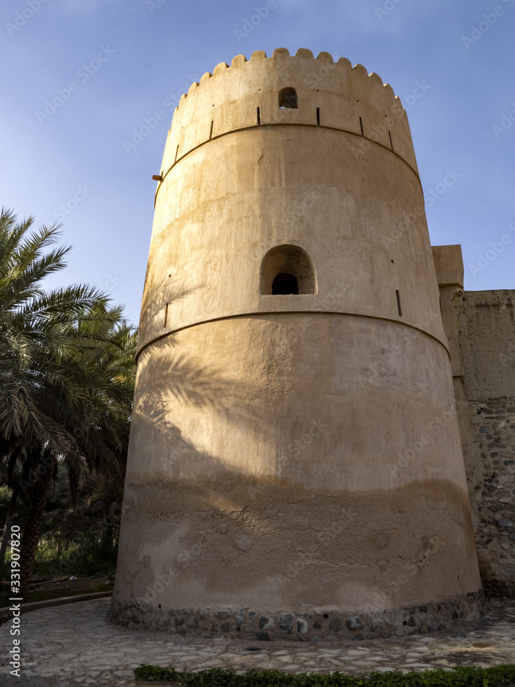 The walls of Al Hazin Fort in northern Oman