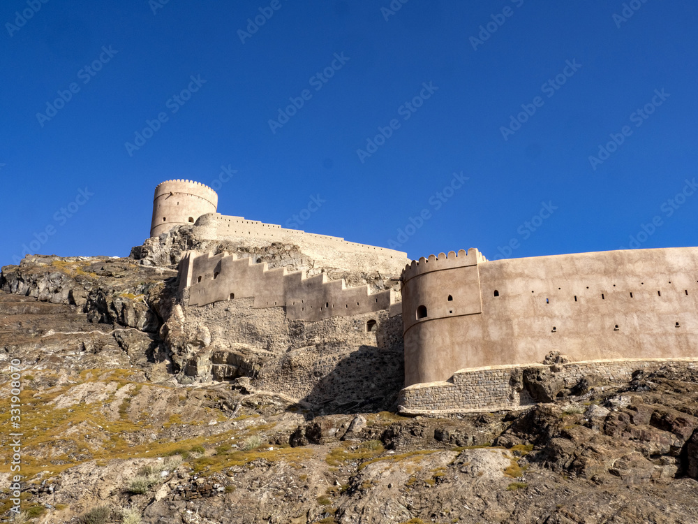 The walls of Al Hazin Fort in northern Oman